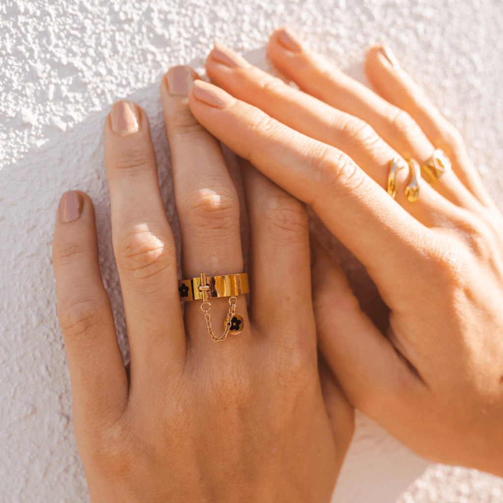 18K Gold Plated Charm Ring