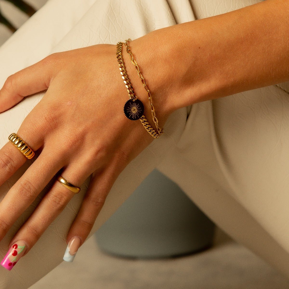 Anatomical Ring Plated in 18K Gold