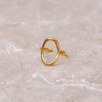 Abstract Organic Outline Ring Plated in 18K Gold