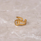 Abstract Adjustable Links Ring Plated in 18K Gold
