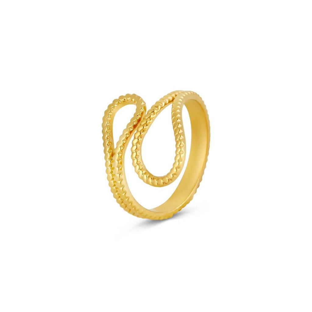 Ava Abstract Adjustable Ring Gold Plated 18K