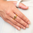 Adjustable Blossom Ring Plated in 18K Gold