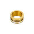 Wire and Crystal Ring Plated in 18k Gold