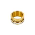 Wire and Crystal Ring Plated in 18k Gold
