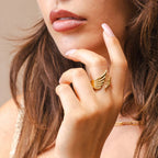 Adjustable Wings of Freedom Ring Plated in 18K Gold