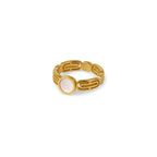 Athena Ring with Mother-of-Pearl Stone Plated in 18K Gold