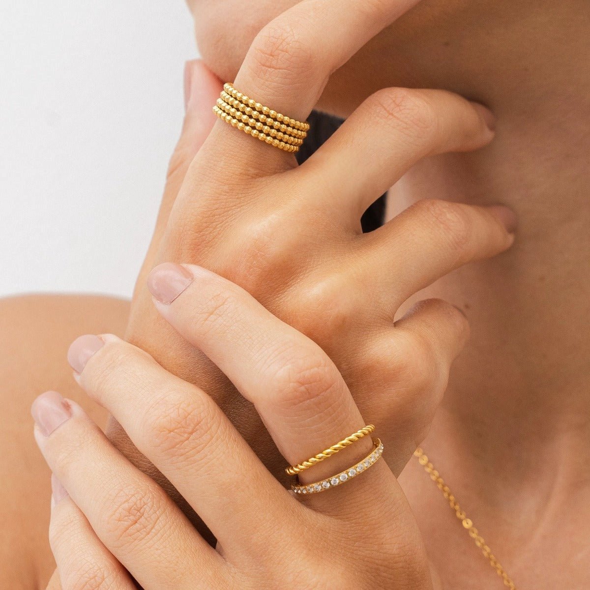 Aurora Ring with Crystals Plated in 18k Gold