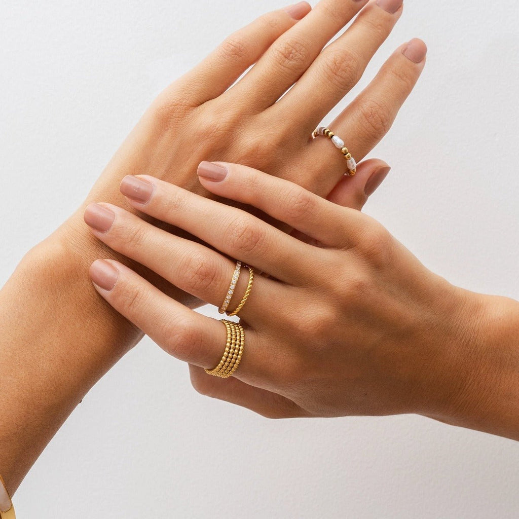 Aurora Ring with Crystals Plated in 18k Gold