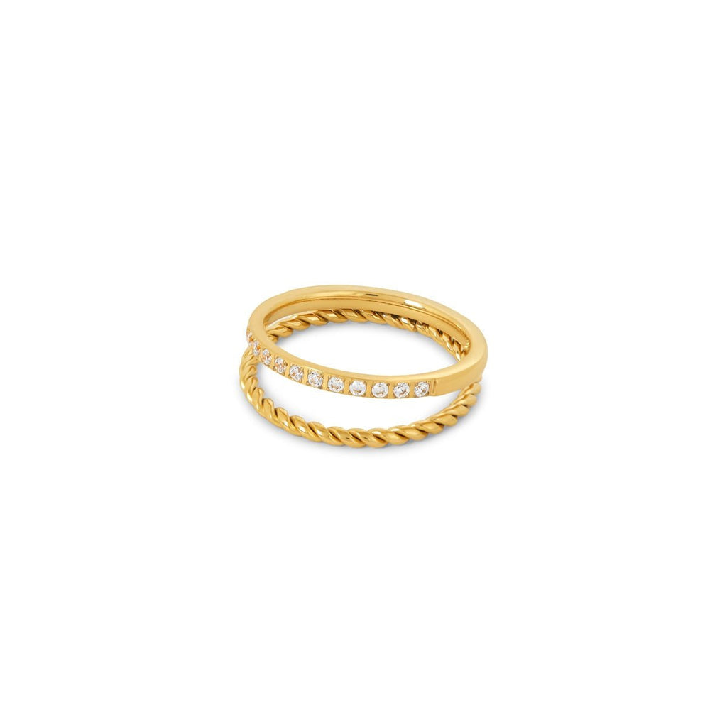 Aurora Ring with Crystals Plated in 18k Gold