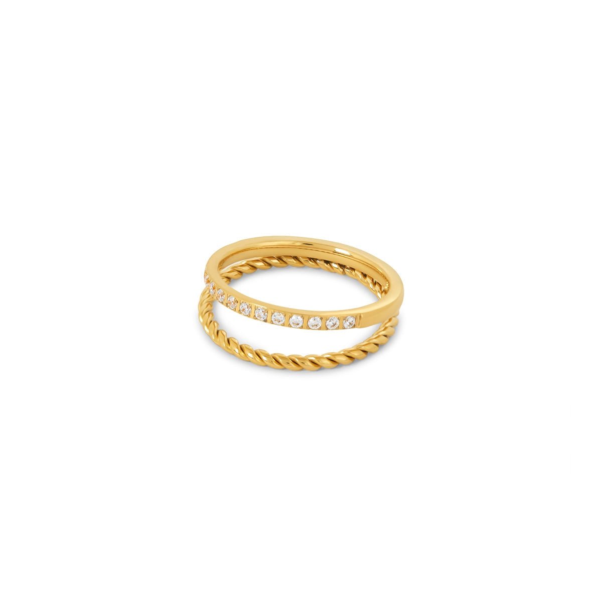 Aurora Ring with Crystals Plated in 18k Gold