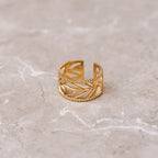 Adjustable Botanical Ring Plated in 18K Gold