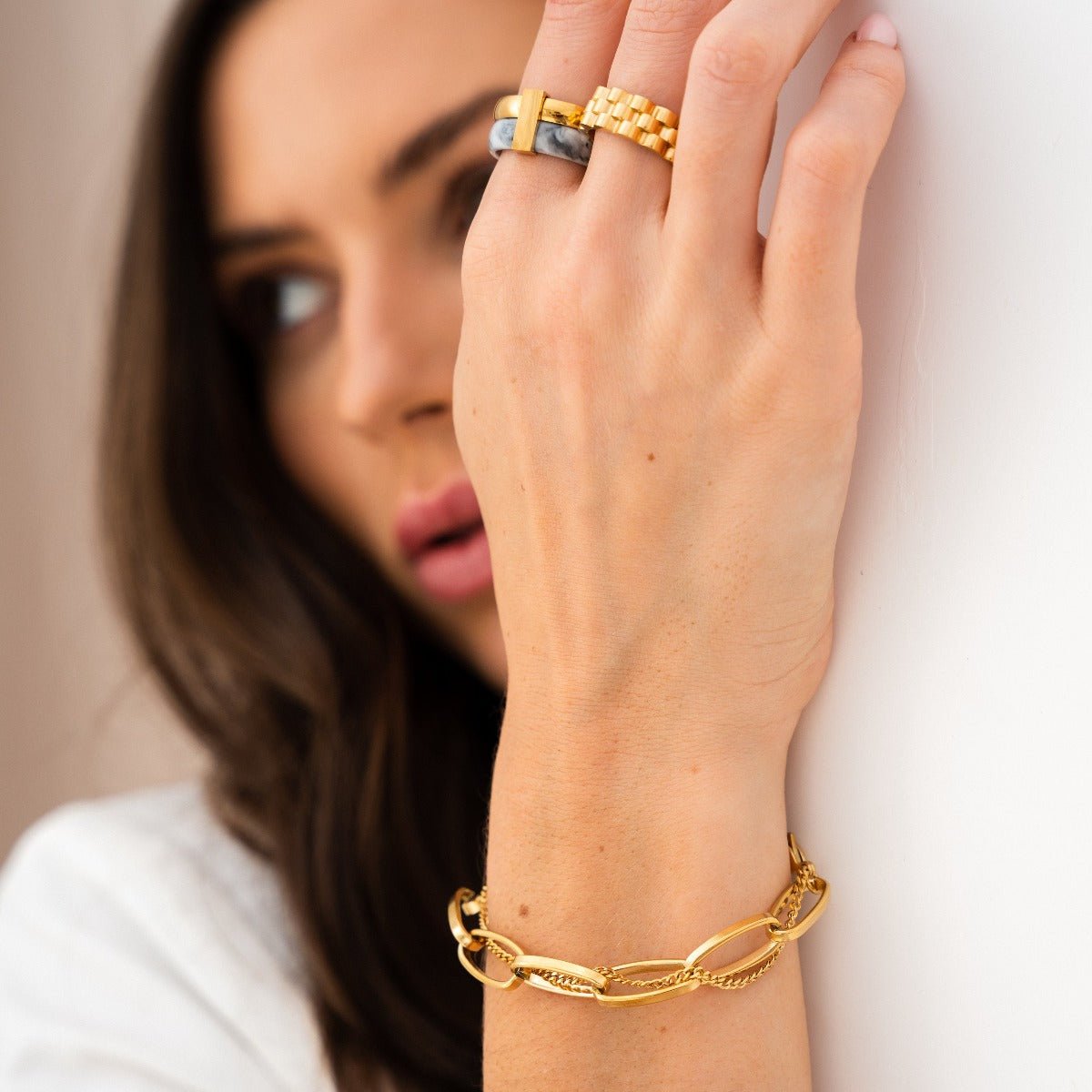 Rich Layered Ring Plated in 18K Gold