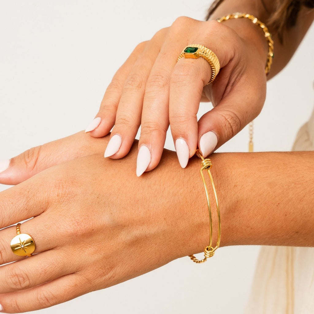 Emerald Capri Ring Plated in 18k Gold