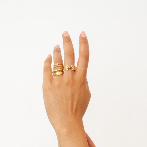 18K Gold Plated Corset Ring