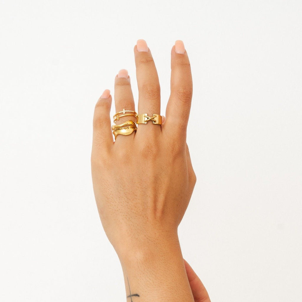 Gold-Plated 18k Cruz Ring