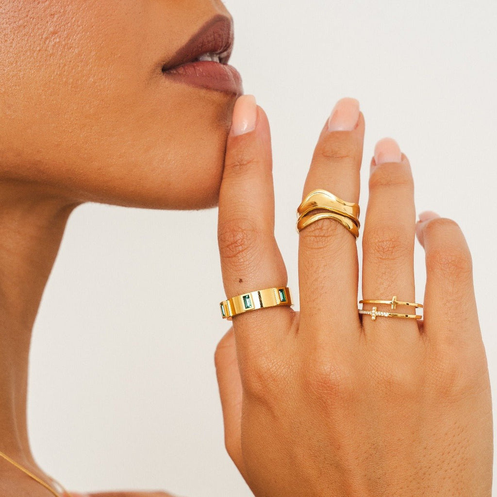 Gold-Plated 18k Cruz Ring