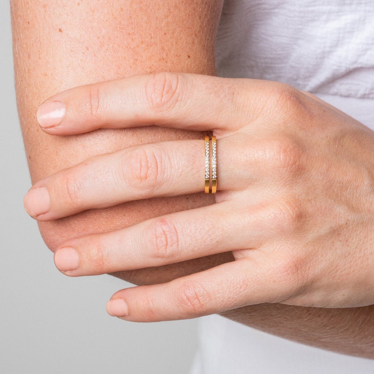 Double Layer Ring Plated in 18k Gold