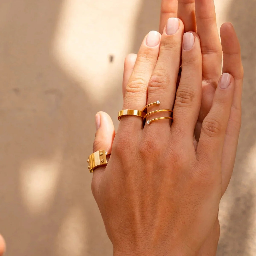 Spiral Ring Fine Plated in 18K Gold