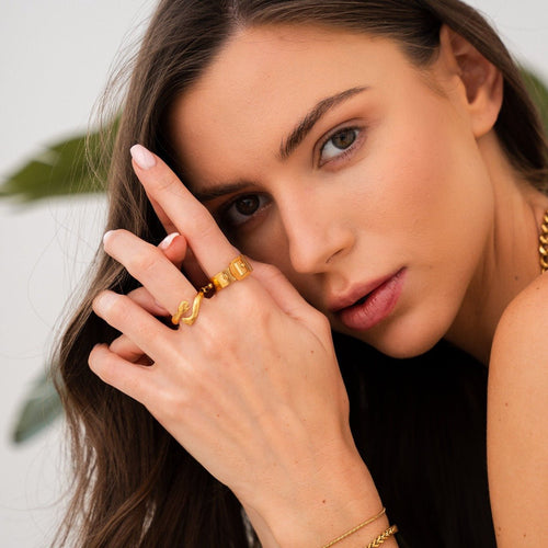 18K Gold Plated Buckle Ring