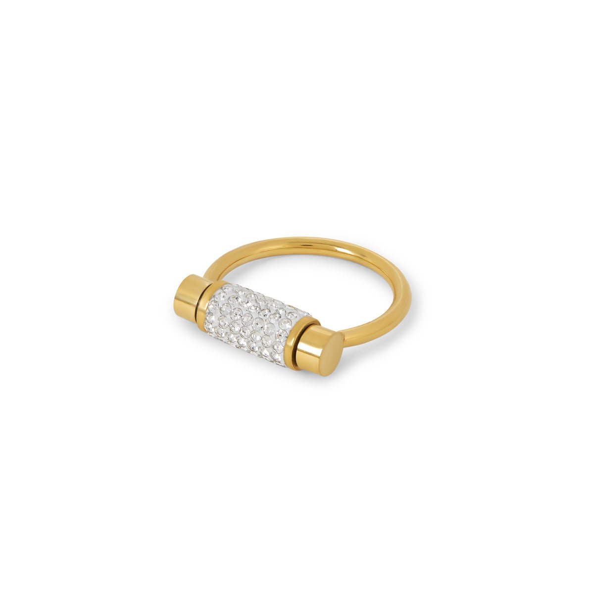 Rotating Glitz Ring Plated in 18K Gold