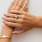 Rotating Glitz Ring Plated in 18K Gold