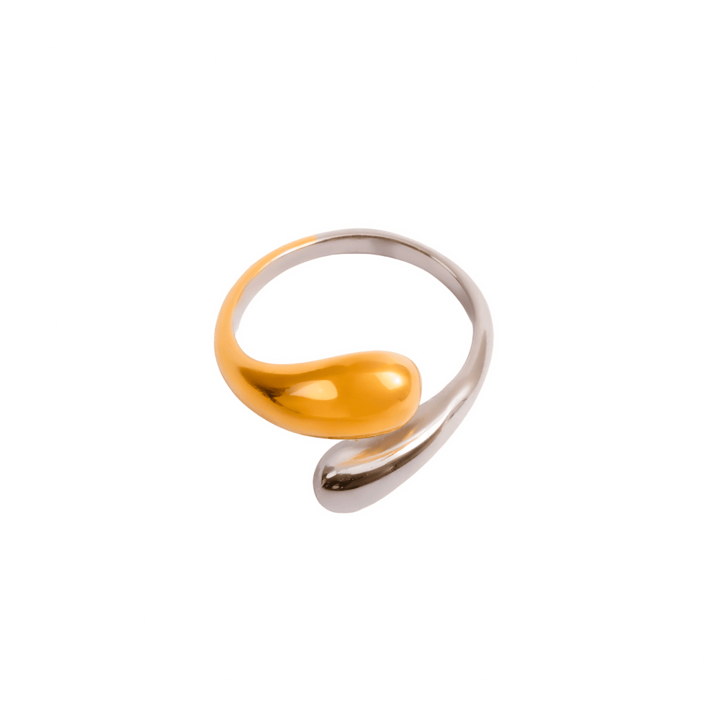 Adjustable Drop Ring with Gold and Silver Finish