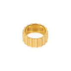 Gold-Plated Groove Ring in 18k