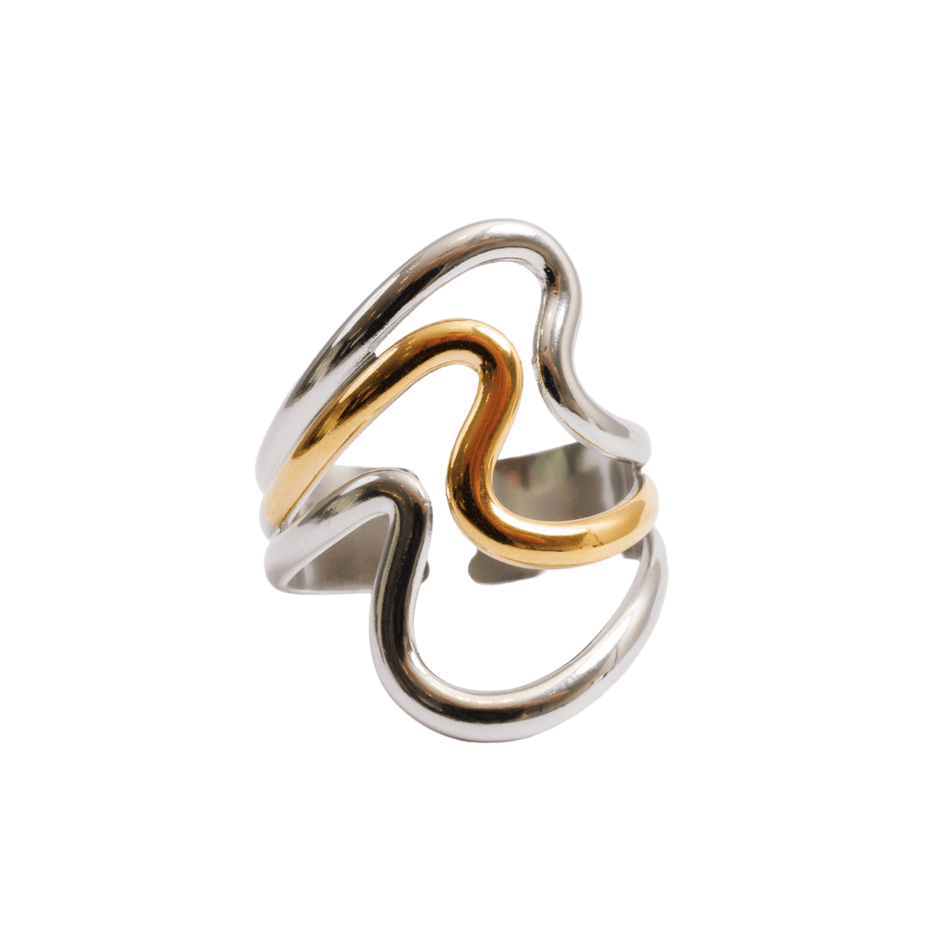 Harmonia Dual Adjustable Ring with Mixed Gold and Silver Finishes