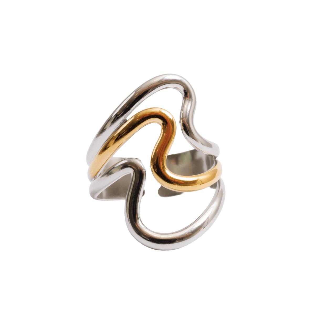 Harmonia Dual Adjustable Ring with Mixed Gold and Silver Finishes