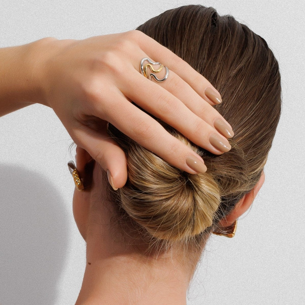 Harmonia Dual Adjustable Ring with Mixed Gold and Silver Finishes