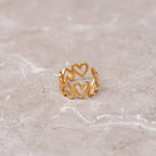 Adjustable Love Ring Plated in 18K Gold