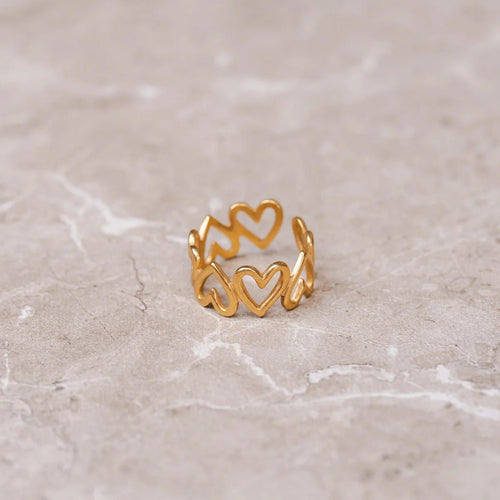 Adjustable Love Ring Plated in 18K Gold