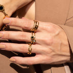 Adjustable Evil Eye Ring Plated in 18K Gold