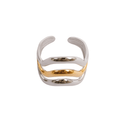 Adjustable Waves Ring with Mixed Gold and Silver Finishes