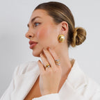 Adjustable Waves Ring with Mixed Gold and Silver Finishes