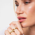 Flat Screw Ring Plated in 18k Gold