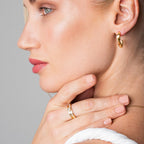 Queen Ring Crystal Stone Gold Plated 18k