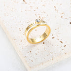 Queen Ring Crystal Stone Gold Plated 18k