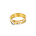 Queen Ring Crystal Stone Gold Plated 18k