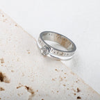 Queen Ring Crystal Stone - Silver