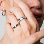 Queen Ring Crystal Stone - Silver