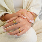 Lunar Texture Ring Plated in 18k Gold