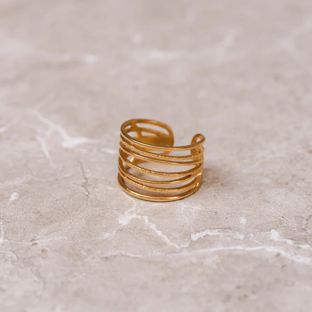 Adjustable Weave Ring Plated in 18K Gold