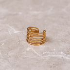 Adjustable Weave Ring Plated in 18K Gold