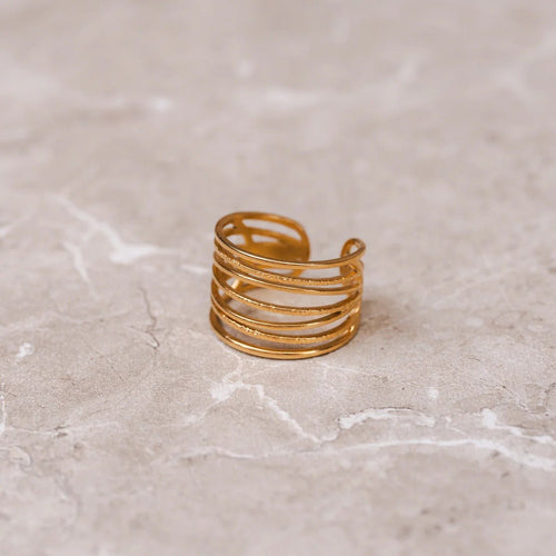 Adjustable Weave Ring Plated in 18K Gold