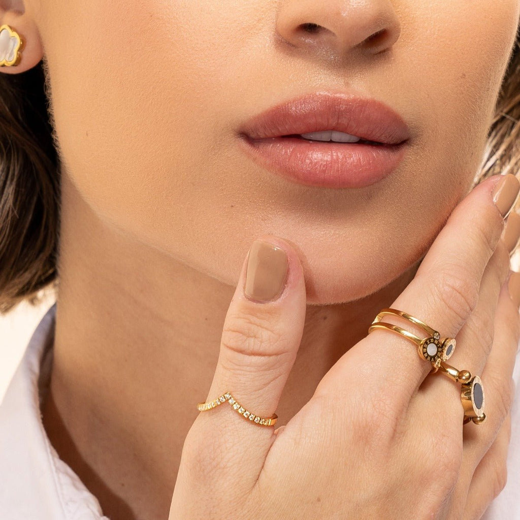 Trinity Ring Zirconia Plated in 18K Gold