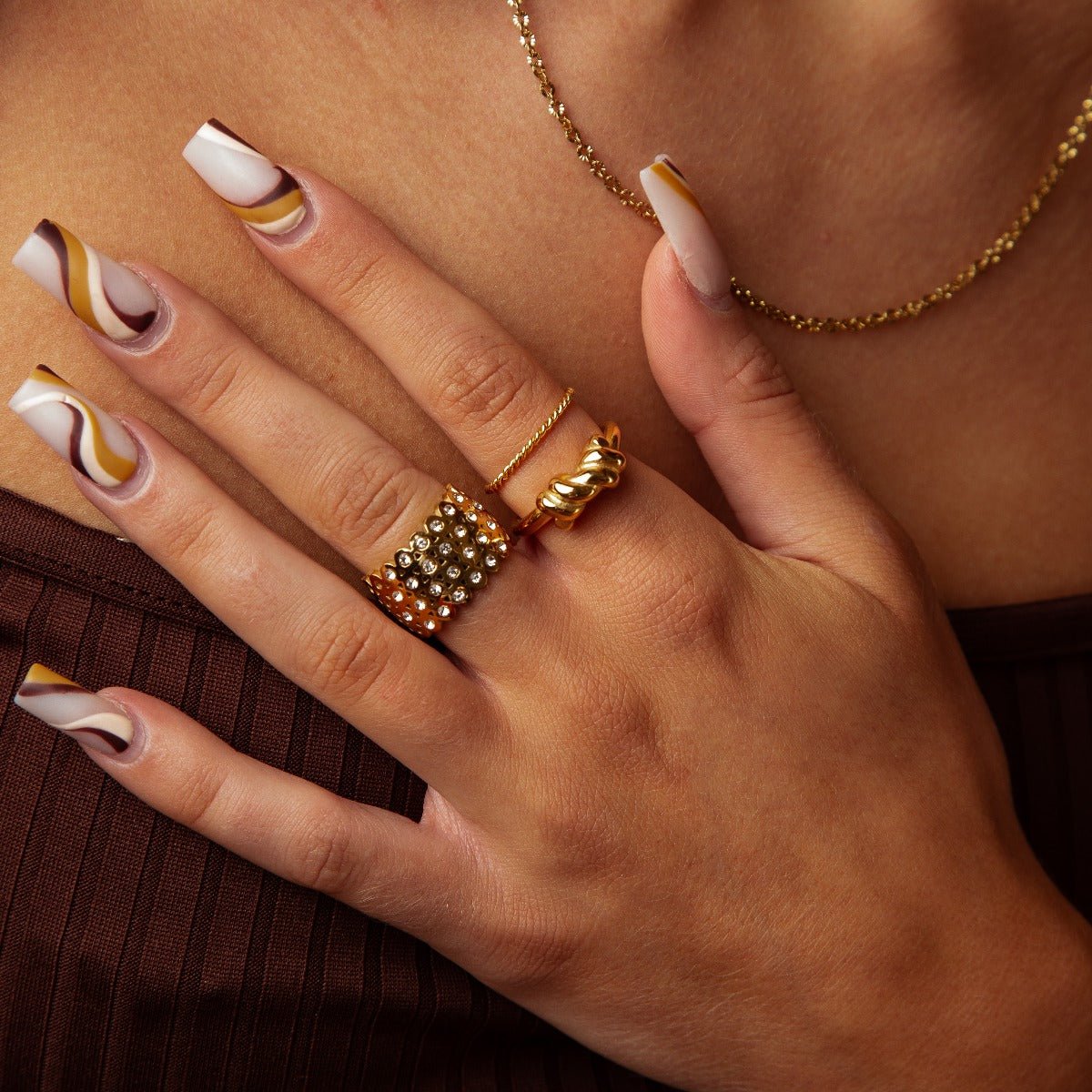Twist Ring Plated in 18K Gold