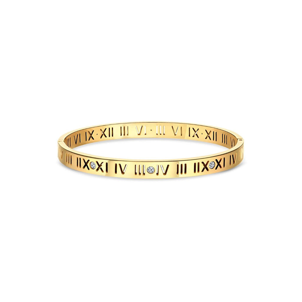 Roman Numerals Bracelet Plated in 18K Gold