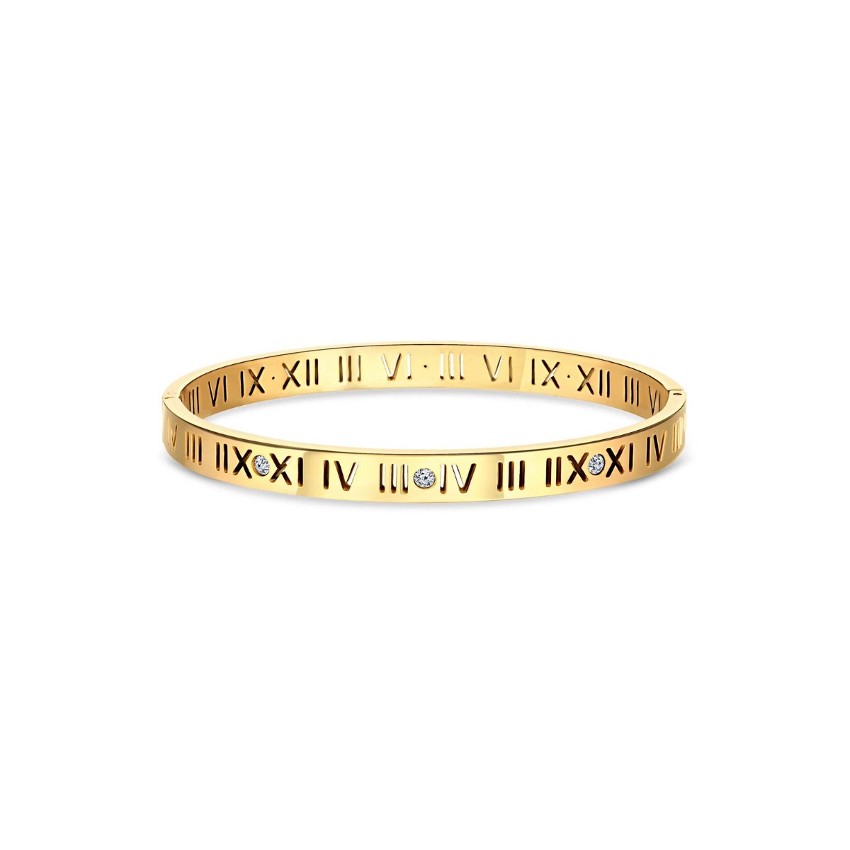 Roman Numerals Bracelet Plated in 18K Gold
