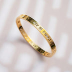 Roman Numerals Bracelet Plated in 18K Gold